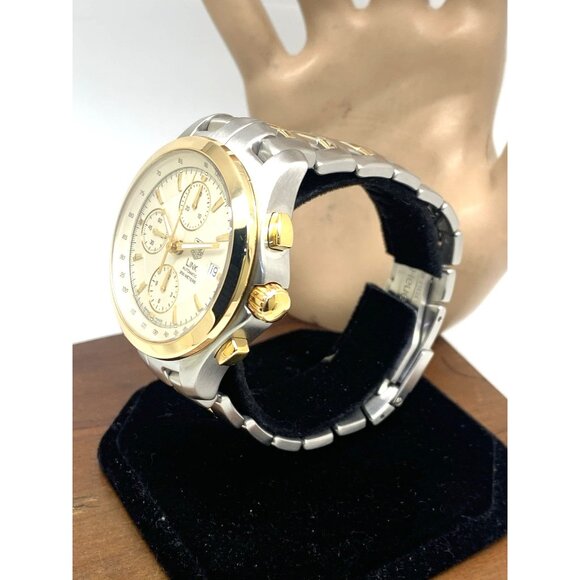 Tag Heuer Men's Watch CJF2150 Swiss Automatic Chronograph 18k Yellow Gold Steel - Picture 2 of 14